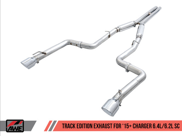 AWE Tuning 15-21 Dodge Charger 6.4L/6.2L Supercharged Track Edition Exhaust - Chrome Silver Tips 3015-32112