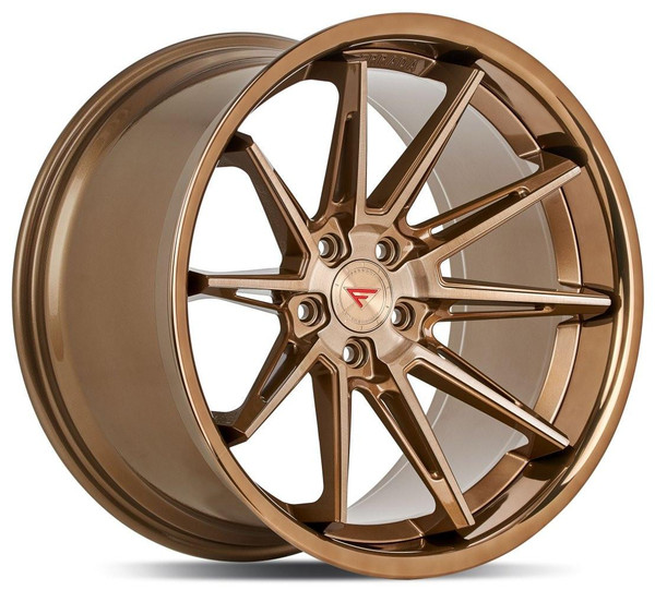 Ferrada Wheels 22x11 Ferrada CM2 Brushed Cobre w/ Polish Bronze Lip 5x115 20mm 