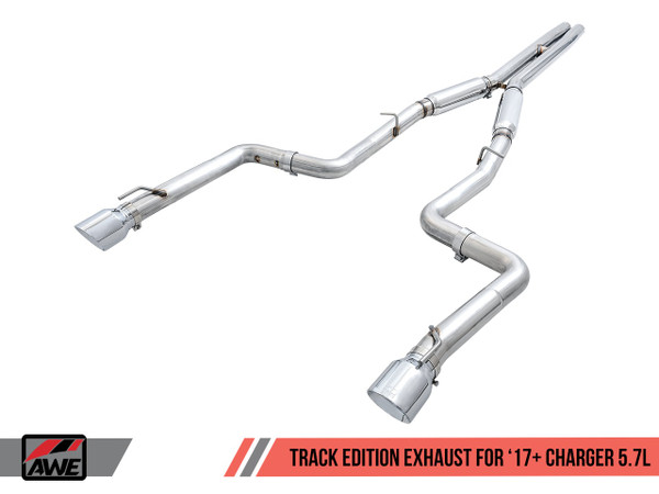 AWE Tuning 17-22 Dodge Charger 5.7L Track Edition Exhaust - Diamond Black Tips 3015-33134
