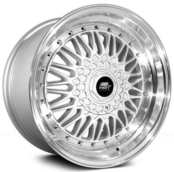 MST Wheels 17x8.5 MST MT13 Silver w/ Machined Lip 5x100 5x4.5/114.3 30mm 