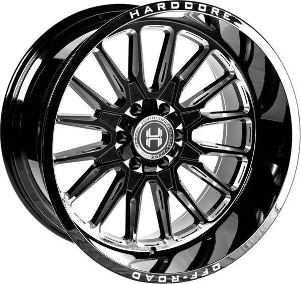 Hardcore Off-Road Wheels 22x12 Hardcore Off-Road HC24 Gloss Black Milled (* May Require Trimming) 8x170 -44mm 