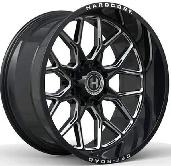 Hardcore Off-Road Wheels 22x12 Hardcore Off-Road HC104 Gloss Black Milled (* May Require Trimming) 8x170 -44mm 