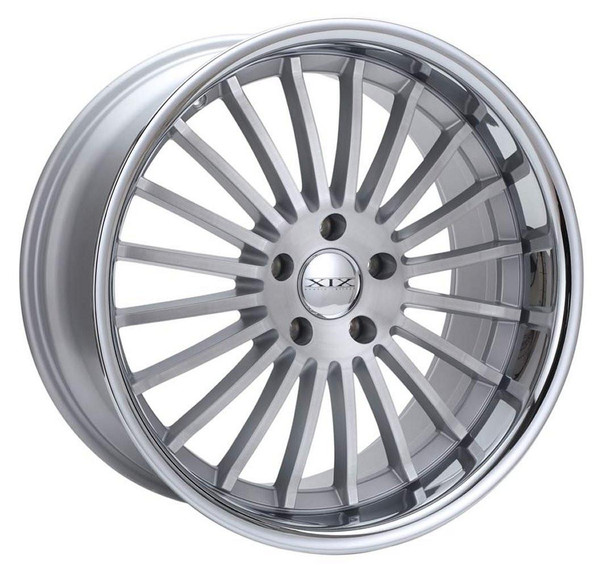 XIX Wheels 20x8.5 XIX X59 Silver Brushed Face w/ Stainless Steel Chrome Lip 5x112 20mm 