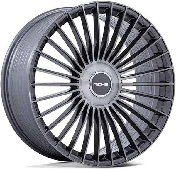 Niche Wheels 22X10 Niche Serene Gloss Titanium Brushed NC282 6x135 6x5.5/139.7 30mm 