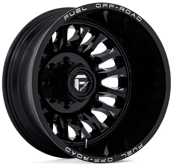 Fuel Off-Road Wheels 22X8.25 Fuel Off-Road ARC Gloss Black Milled Dually Rear D868 8X210 -227MM 154.3 C.B. 