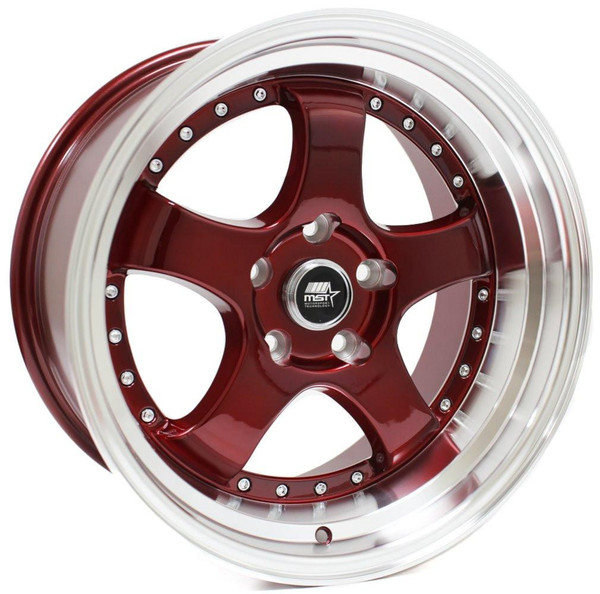 MST Wheels 17x9 MST MT07 Candy Red w/ Machined Lip 5x4.5/114.3 20mm 