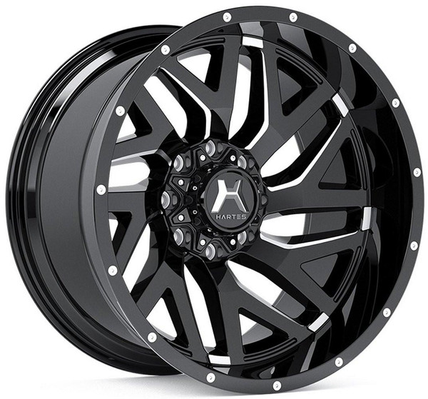 Hartes Metal Wheels 22x12 Hartes Metal Off-Road Stealth Satin Black Milled (Bi-Directional) (Right) (* May Require Trimming) 5x4.5/114.3 5x5/127 -44mm 