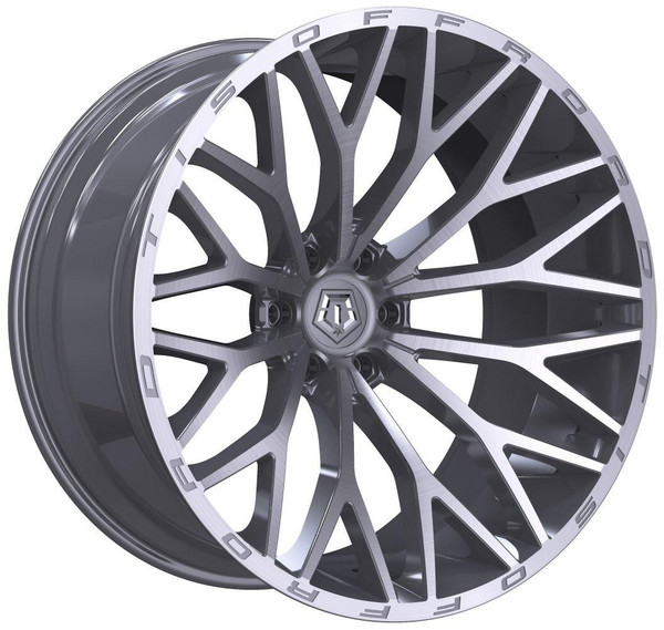 TIS Off-Road Wheels 22X12 TIS Off-Road 566BSM Brushed Silver & Milled (* May Require Trimming) 8x180 -44mm 
