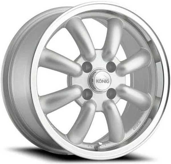 Konig Wheels 15X7 Konig Rewind Silver w/ Machined Lip 4x110 20mm 