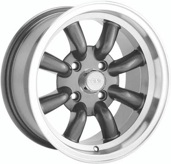 Konig Wheels 16X7 Konig Rewind Graphite w/ Machined Lip 4x4.5/114.3 0mm 