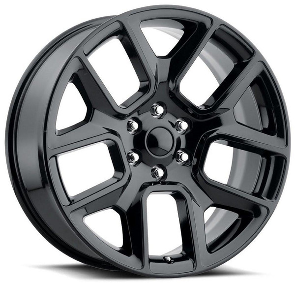 Factory Reproductions Replica Wheels (Clearance - No Returns) 24x10 Dodge Ram 1500 Replica Wheel Gloss Black FR76 (5 Lug) (While Supplies Last) 5x5.5/139.7 25mm 