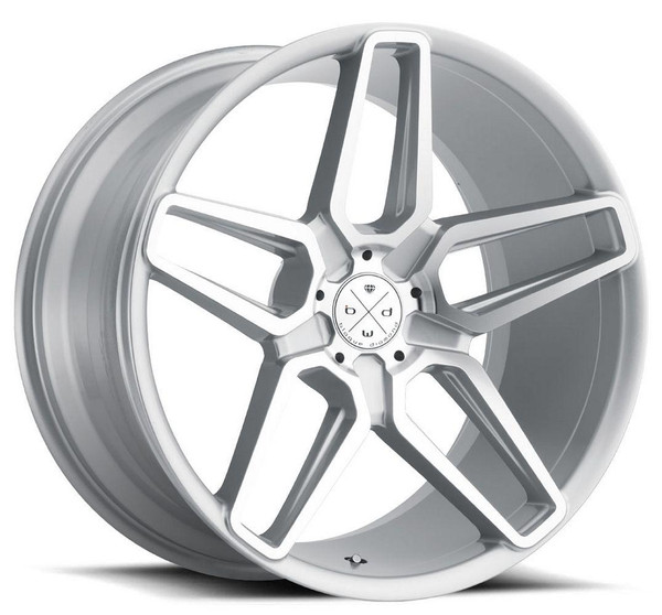 Blaque Diamond Wheels 22x10.5 Blaque Diamond BD-17-5 Silver w/ Machined Face 5x112 42mm 