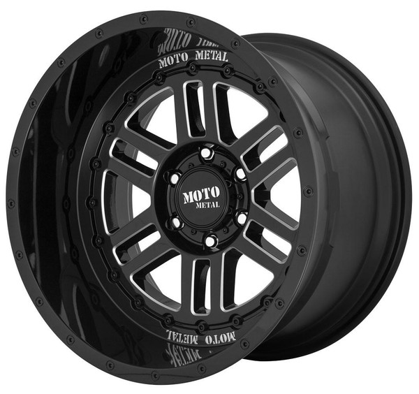 Moto Metal Wheels 22x12 Moto Metal MO800 Deep Six Gloss Black Milled (* May Require Trimming) 6x5.5/139.7 -44mm 