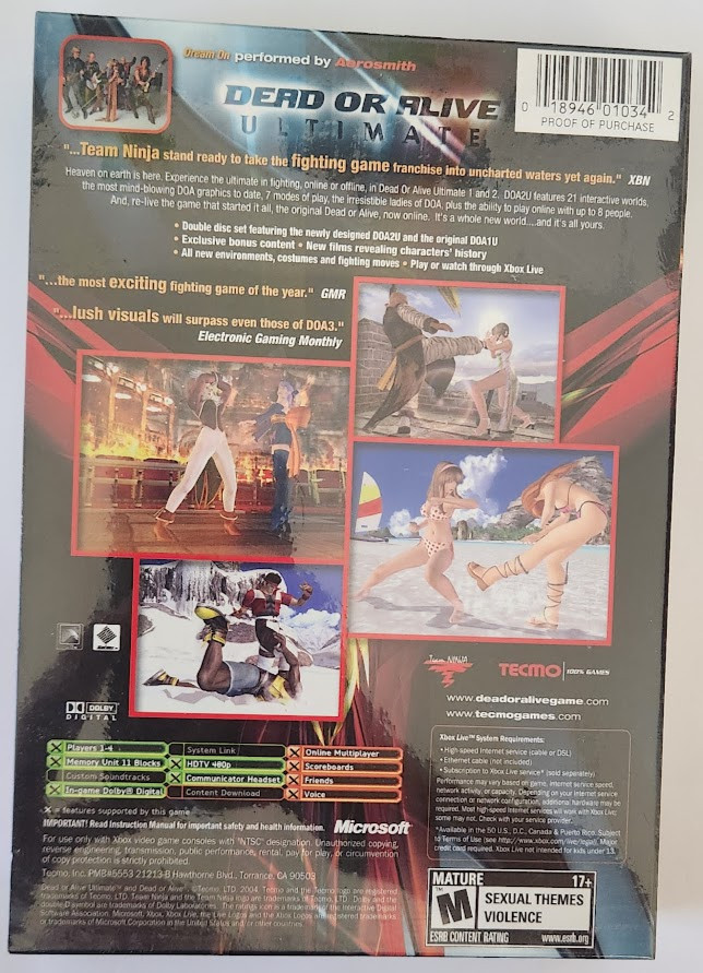 Jeu Dead Or Alive Ultimate Pour Xbox – En Bon état, Complet Et Prêt à Jouer