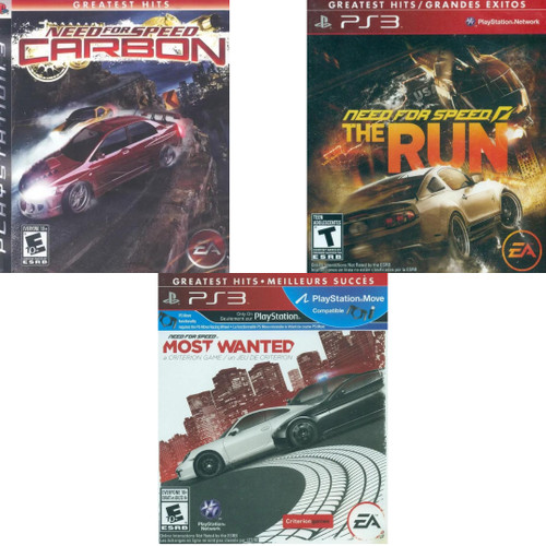 Need for Speed: Carbon + The Run + Most Wanted Greatest Hits PS3 New Game Bundle