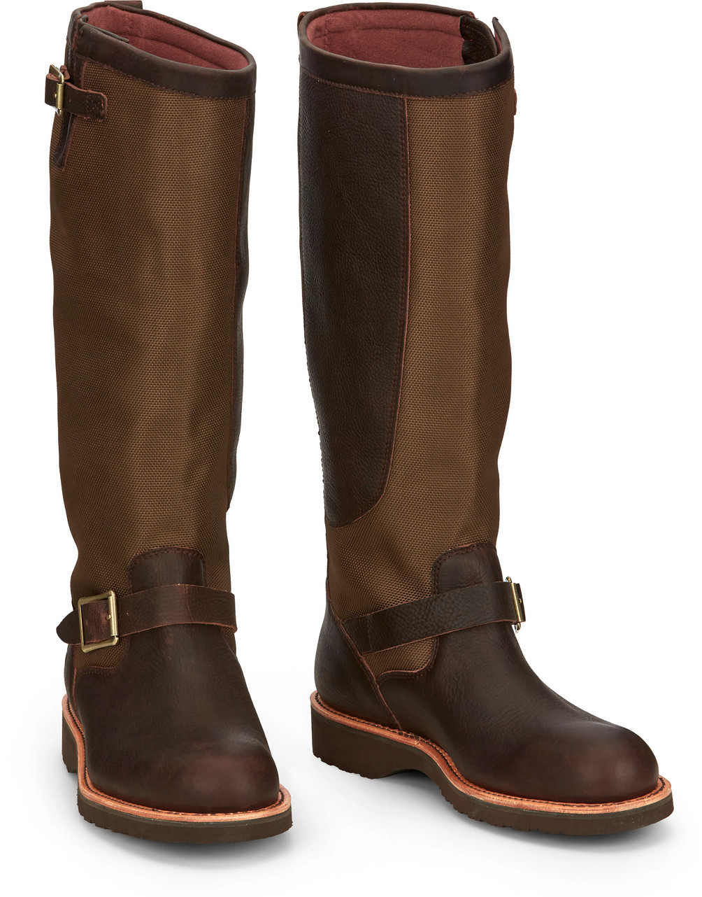 Chippewa Snake Proof 17” Olive Canvas and Cognac Leather Engineer Boots Sz 8B Chippewa snake boots - Gem main image 4