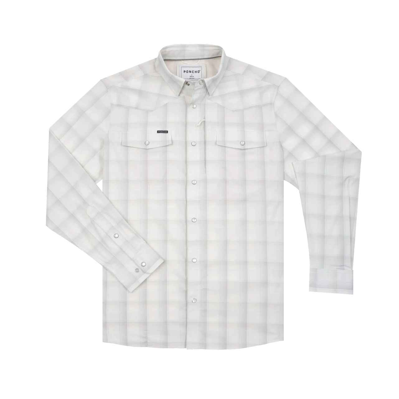 Poncho Western Pearl Snap Shirt | Double Blue Check | Long Sleeve M Slim | The High Bidder
