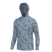 LOCAL BOY OUTFITTERS HEATHER BLEND HOODIE. Variant is Distressed LCF Cobalt. Front View.