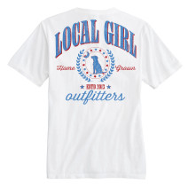 LOCAL GIRL LG VINTAGE USA SHORT SLEVE TEE. BACK VIEW OF SHIRT.