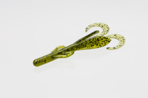Zoom Bait Company Brush Hog 4 inch soft plastic bait. Color is called watermelon seed.