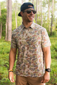 BURLEBO PERFORMANCE POLO DRIFTWOOD CAMO
