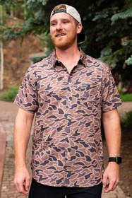 BURLEBO PERFORMANCE BUTTON UP GAUGE CAMO