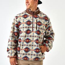 BURLEBO ARIZONA AZTEC MOUNTAIN FLEECE SHERPA QUARTER ZIP