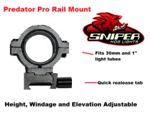 SNIPER HOG LIGHTS PREDATOR PRO WEAPON LIGHT RAIL MOUNT