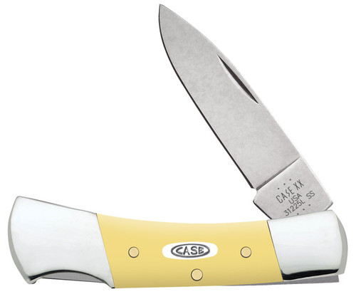 CASE XX LOCKBACK FOLDING KNIFE WITH YELLOW SYNTHETIC HANDLE