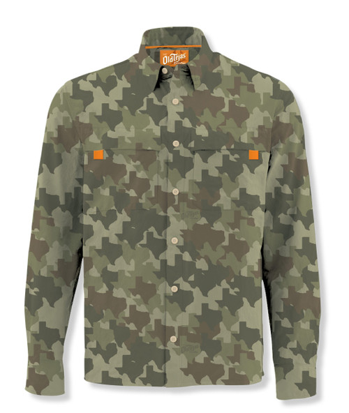 OLD TEJAS CAMO LONG SLEEVE FIELD SHIRT EAST TEXAS OLIVE