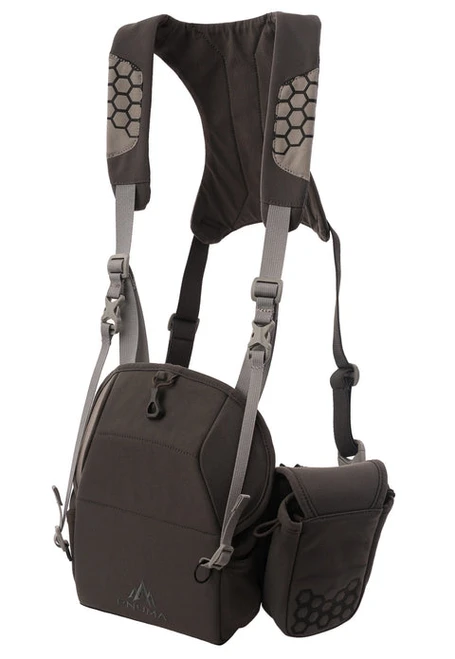 Pnuma Bino + Tech Harness, front view with binocular pouch and side pockets