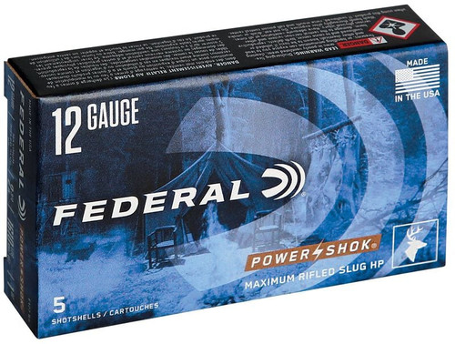 FEDERAL POWER-SHOK RIFLED SLUG 12GA 2.75" 438GR