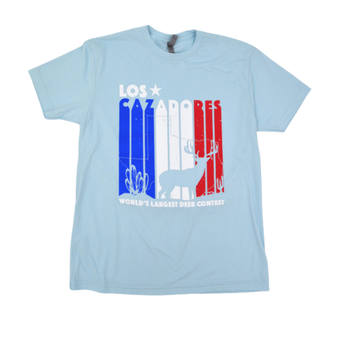 LOS CAZADORES RUNNING LOGO TEE LIGHT BLUE