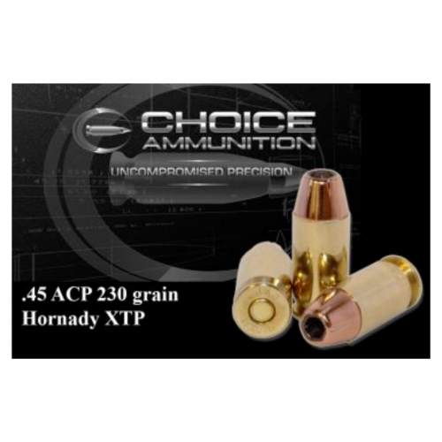 CHOICE AMMUNITION .45 ACP 230GR HORNADY XTP-1