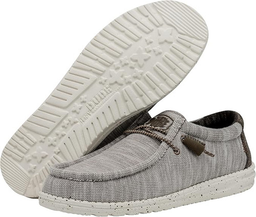 HEYDUDE MEN'S WALLY STRETCH MIX CASUAL SHOES LIMESTONE