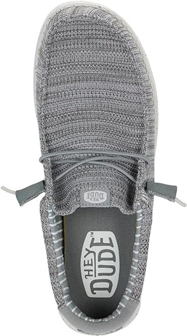 HEYDUDE MEN'S WALLY STRETCH SOX CASUAL SHOES GREY HEYDUDE MEN'S WALLY STRETCH SOX CASUAL SHOES GREY