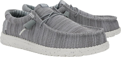 HEYDUDE MEN'S WALLY STRETCH SOX CASUAL SHOES GREY