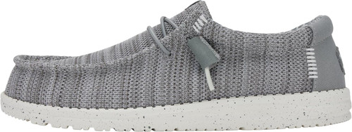 HEYDUDE MEN'S WALLY STRETCH SOX CASUAL SHOES GREY HEYDUDE MEN'S WALLY STRETCH SOX CASUAL SHOES GREY
