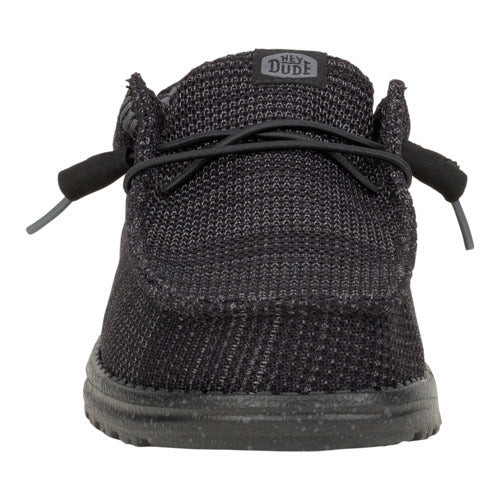 HEYDUDE MEN'S WALLY STRETCH SOX CASUAL SHOES BLACK HEYDUDE MEN'S WALLY STRETCH SOX CASUAL SHOES BLACK