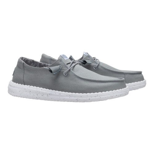 HEYDUDE WOMEN'S WENDY STRETCH CANVAS CASUAL SHOES GREY