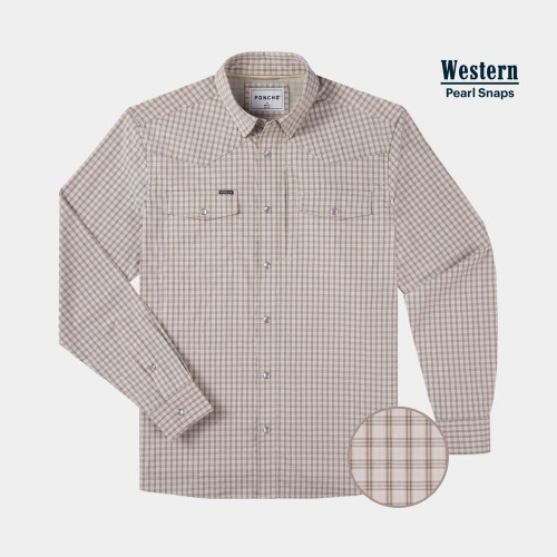 PONCHO OUTDOORS THE WESTERN PEARL SNAP LONG SLEEVE SHIRT