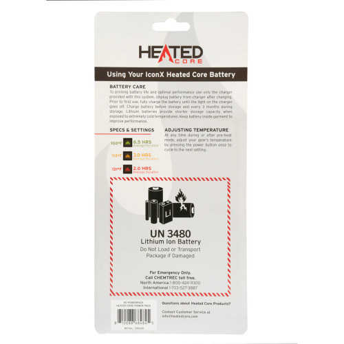 HEATED CORE COMPLETE BATTERY POWERPACK (CHARGER & BATTERY INCLUDED) HEATED CORE COMPLETE BATTERY POWERPACK (CHARGER & BATTERY INCLUDED)