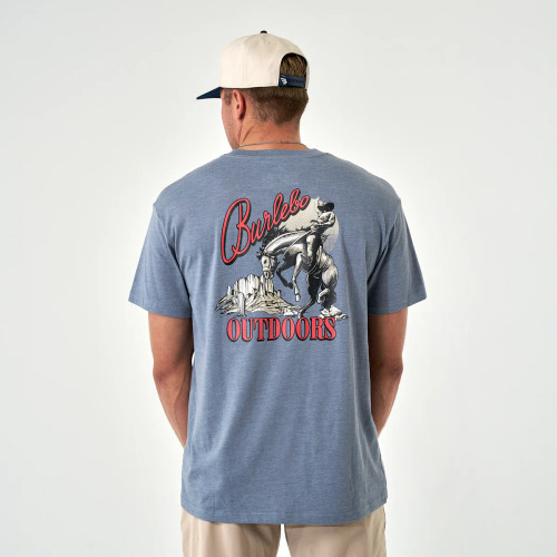 BURLEBO MOONLIT COWBOY SHORT SLEEVE TEE BLUE JEAN