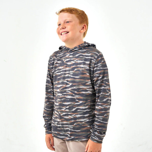 BURLEBO YOUTH PERFORMANCE HOODIE TIGER STRIPE