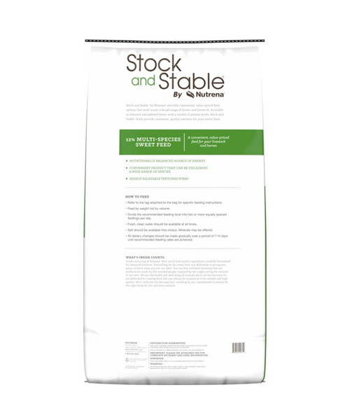 NUTRENA STOCK & STABLE 12% MULTI-SPECIES BAGGED SWEET FEED
