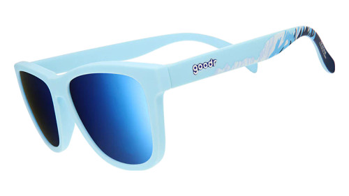 GOODR OG FRAME SUNGLASSES - STYLE IS GLACIER NATIONAL PARK. SIDE VIEW.