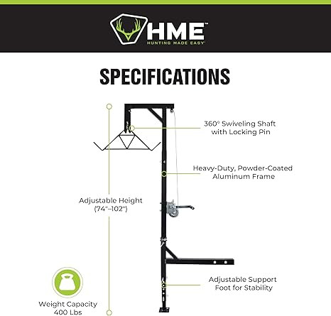 HME TRUCK HITCH GAME HOIST 400LB COMPLETE KIT