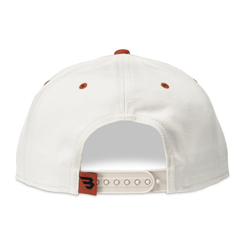 Back of the Burlebo cattle ranch cap on cream showing the snapback closure