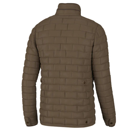 Local Boy diamond quilted jacket in mocha, back view