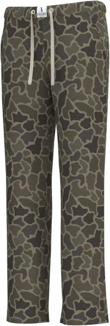 Brush camo pattern pajama pant front view